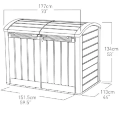 Keter Store It Out Ultra Outdoor Garden Storage Shed - Beige & Brown - 2000L -Green Haven Shop 12815621 9184833203934891