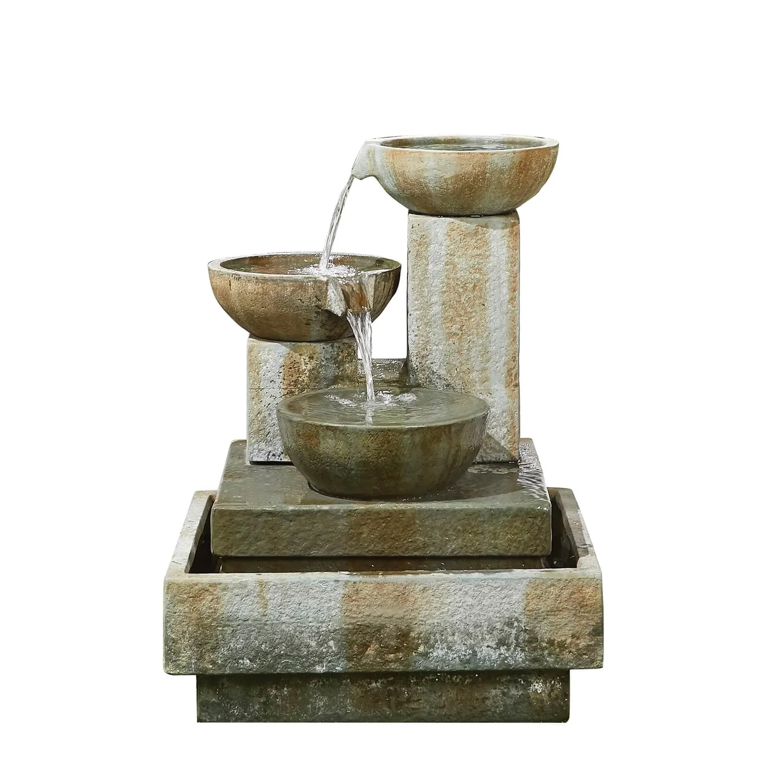 Stylish Fountains Patina Bowls Water Feature 3 Stylish Fountains Patina Bowls Water Feature