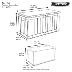 Lifetime Outdoor Plastic Garden Storage Box - 439 Litres -Green Haven Shop 12826335 1974856525567256