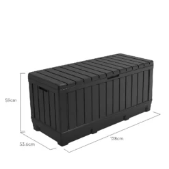 Keter Kentwood Outdoor Garden Storage Box 350L - Graphite -Green Haven Shop 12885762 1494899008656236
