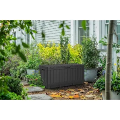 Keter Kentwood Outdoor Garden Storage Box 350L - Graphite -Green Haven Shop 12885762 3464899008568981