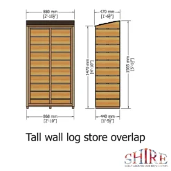 Shire Tall Wall Log Store - 3x1.5ft -Green Haven Shop 12887202 2044851593436426
