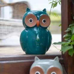 Ceramic Owl Garden Ornament - 25cm -Green Haven Shop 12890924 3344941774233010