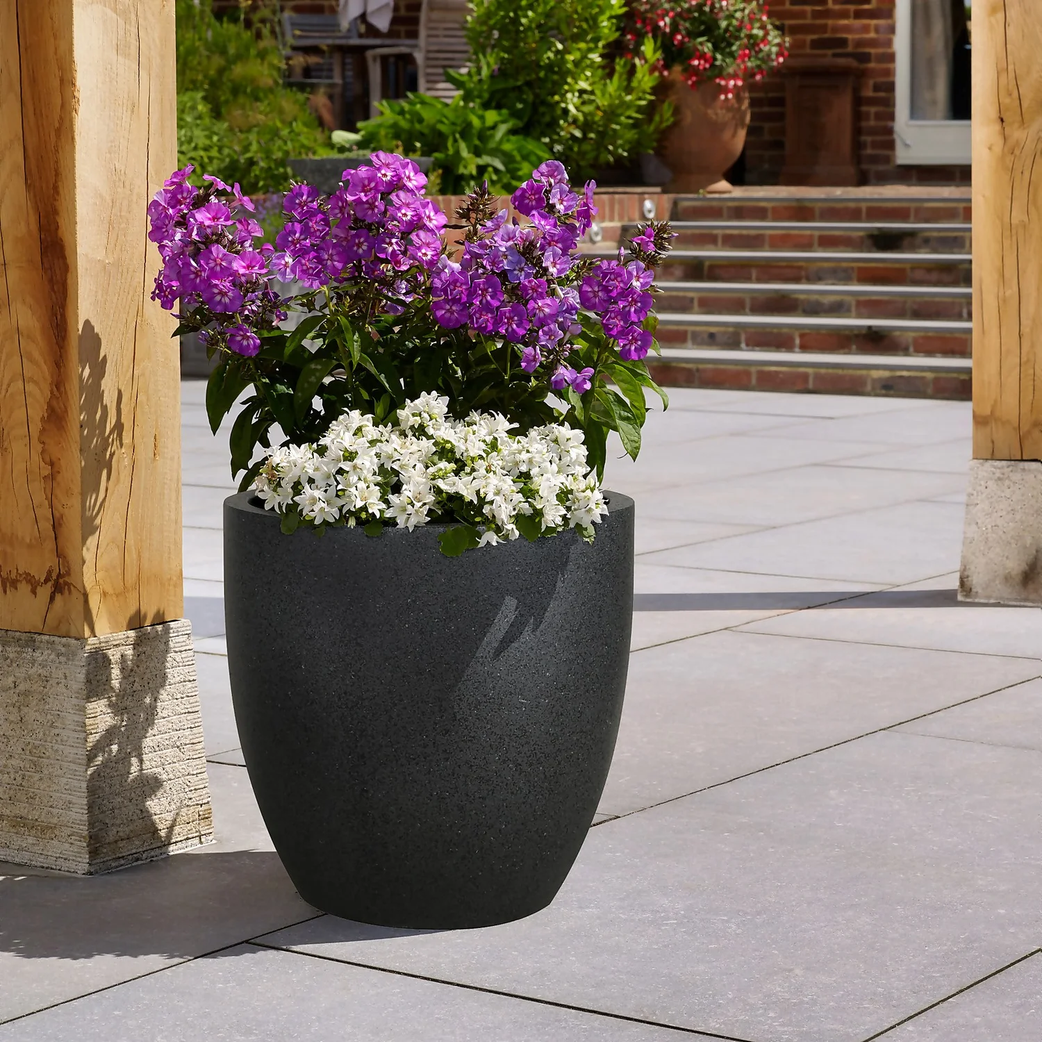 Sierra Black Egg Garden Pot - 38cm 4 Sierra Black Egg Garden Pot - 38cm - Image 2