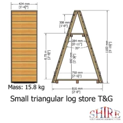 Shire Small Triangular Log Store Tongue And Groove -Green Haven Shop 13082825 2104862456565036