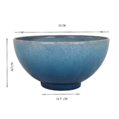 Glazed Finish Blue Bowl Planter - 32.5cm -Green Haven Shop 13190814 1004909731360765