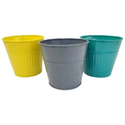 Ribbed Planter (3 Colour Mix) - 14cm -Green Haven Shop 13193958 6514933504131681
