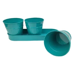 Zinc Ribbed Herb Pots & Tray -Green Haven Shop 13193962 9674933502706987