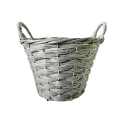 Faux Rattan Round Garden Planter 25cm