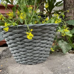 Faux Rattan Round Garden Planter 40cm -Green Haven Shop 13204845 1014951328918991