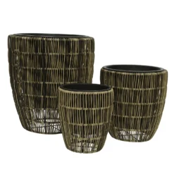 Kate Round Rattan Planter - Small -Green Haven Shop 13222504 4324934511094569