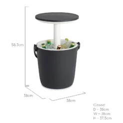 Keter GoBar Outdoor Ice Cooler Table Garden Furniture - Dark Grey / Cream 17 Keter GoBar Outdoor Ice Cooler Table Garden Furniture - Dark Grey / Cream -Green Haven Shop 13412933 6674910901778806