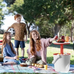 Keter GoBar Outdoor Ice Cooler Table Garden Furniture - Red / White -Green Haven Shop 13412934 5744910901735855