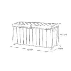 Keter Ace Outdoor Garden Storage Box 124 X 55 X 62.5 Cm - Grey And Black -Green Haven Shop 13432924 1804947994784994