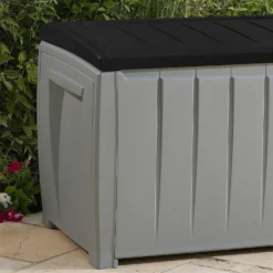 Keter Ace Outdoor Garden Storage Box 124 X 55 X 62.5 Cm - Grey And Black -Green Haven Shop 13432924 3844947994747044