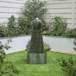 Stylish Fountain Obelisk Falls Water Feature With LEDs -Green Haven Shop 13846044 1594962027941964