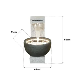 Stylish Fountain Solitary Pour Water Feature With LEDs -Green Haven Shop 13846046 1294978880968719