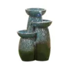 Stylish Fountain Glazed Trio Water Feature With LEDs -Green Haven Shop 13846047 1704962028280145