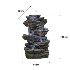 Stylish Fountain Hinoki Springs Water Feature With LEDs 13 Stylish Fountain Hinoki Springs Water Feature With LEDs -Green Haven Shop 13846067 1224962027971052