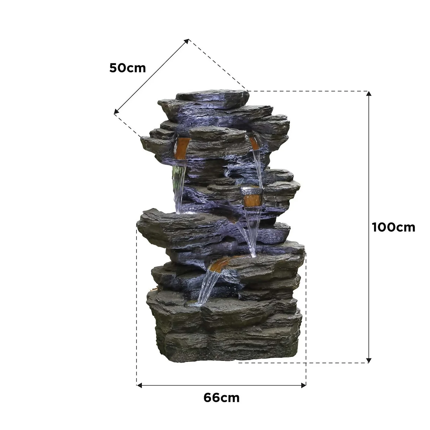 Stylish Fountain Hinoki Springs Water Feature With LEDs 8 Stylish Fountain Hinoki Springs Water Feature With LEDs - Image 6