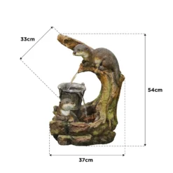 Stylish Fountain Otters Element Water Feature With LEDs -Green Haven Shop 13846070 1334978880968539