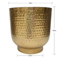 Hammered Brass Indoor Plant Pot - 16cm -Green Haven Shop 13887185 1204999809918699
