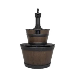 Stylish Fountain Whiskey Barrels Garden Water Feature -Green Haven Shop 13944159 1945005845191088