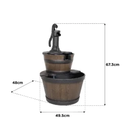 Stylish Fountain Whiskey Barrels Garden Water Feature -Green Haven Shop 13944159 4655005845151116