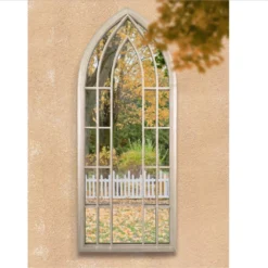 MirrorOutlet Somerley Sunflower Gothic Arch Large Garden Mirror - 150x61 Cm -Green Haven Shop 13950558 9584987173091575