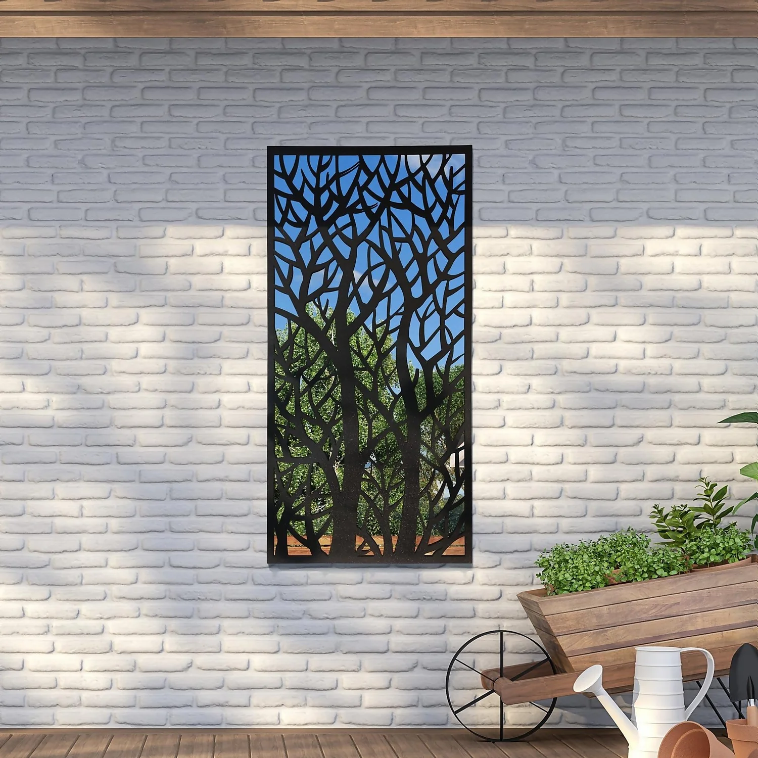 Amarelle Large Metal Tree Design Decorative Garden Mirror - 120x60cm 3 Amarelle Large Metal Tree Design Decorative Garden Mirror - 120x60cm