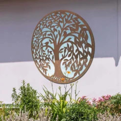 MirrorOutlet Swirl Tree Round Garden Mirror - 100cm -Green Haven Shop 13950587 1874987139291019