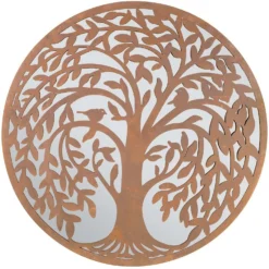MirrorOutlet Swirl Tree Round Garden Mirror - 100cm
