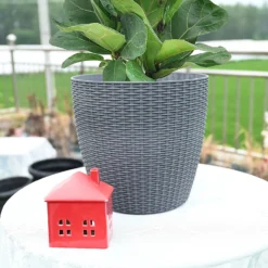 Grey Weave Planter - 35cm -Green Haven Shop 13951355 1664987105698822