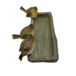Homebase Wood Log Bird Bath With Birds -Green Haven Shop 13955522 1985014596982599