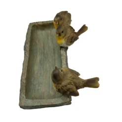 Homebase Wood Log Bird Bath With Birds -Green Haven Shop 13955522 7495014596921816