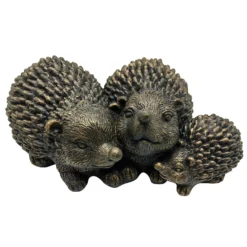 Bronze Look Hedgehog Family Garden Ornament