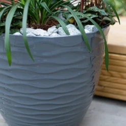 Wave Pot Charcoal - 33cm -Green Haven Shop 13973616 9385011239920412