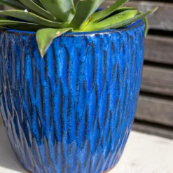 Chiswick Textured Pot Blue - 24cm -Green Haven Shop 13973625 4835011238348238