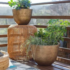 Suva Hammered Pot Bronze - 38cm -Green Haven Shop 13973655 8695011805727867