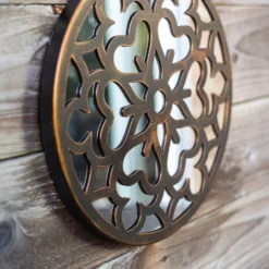 Round Laser Cut Outdoor Mirror 35cm - Bronze -Green Haven Shop 13981008 1435005835489778