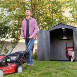 Lifetime 7x7ft Outdoor Storage Shed - Rough-Cut Grey -Green Haven Shop 13997403 1125000054921586