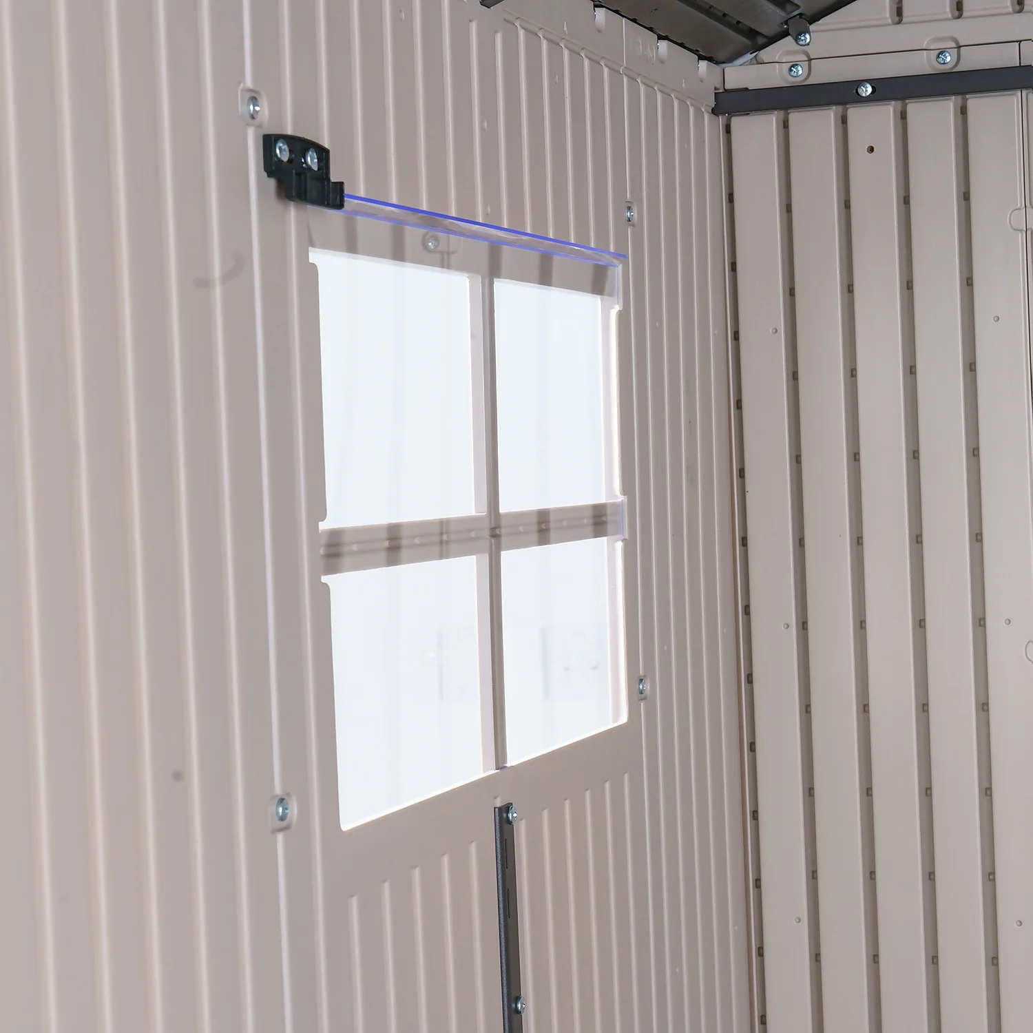 Lifetime 7x7ft Outdoor Storage Shed - Beige 8 Lifetime 7x7ft Outdoor Storage Shed - Beige - Image 6