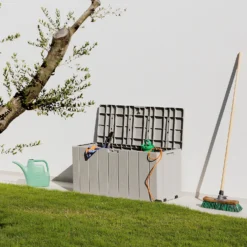 Toomax Bravo Garden Storage Box 270L - Warm Grey -Green Haven Shop 13997481 1945004537356445