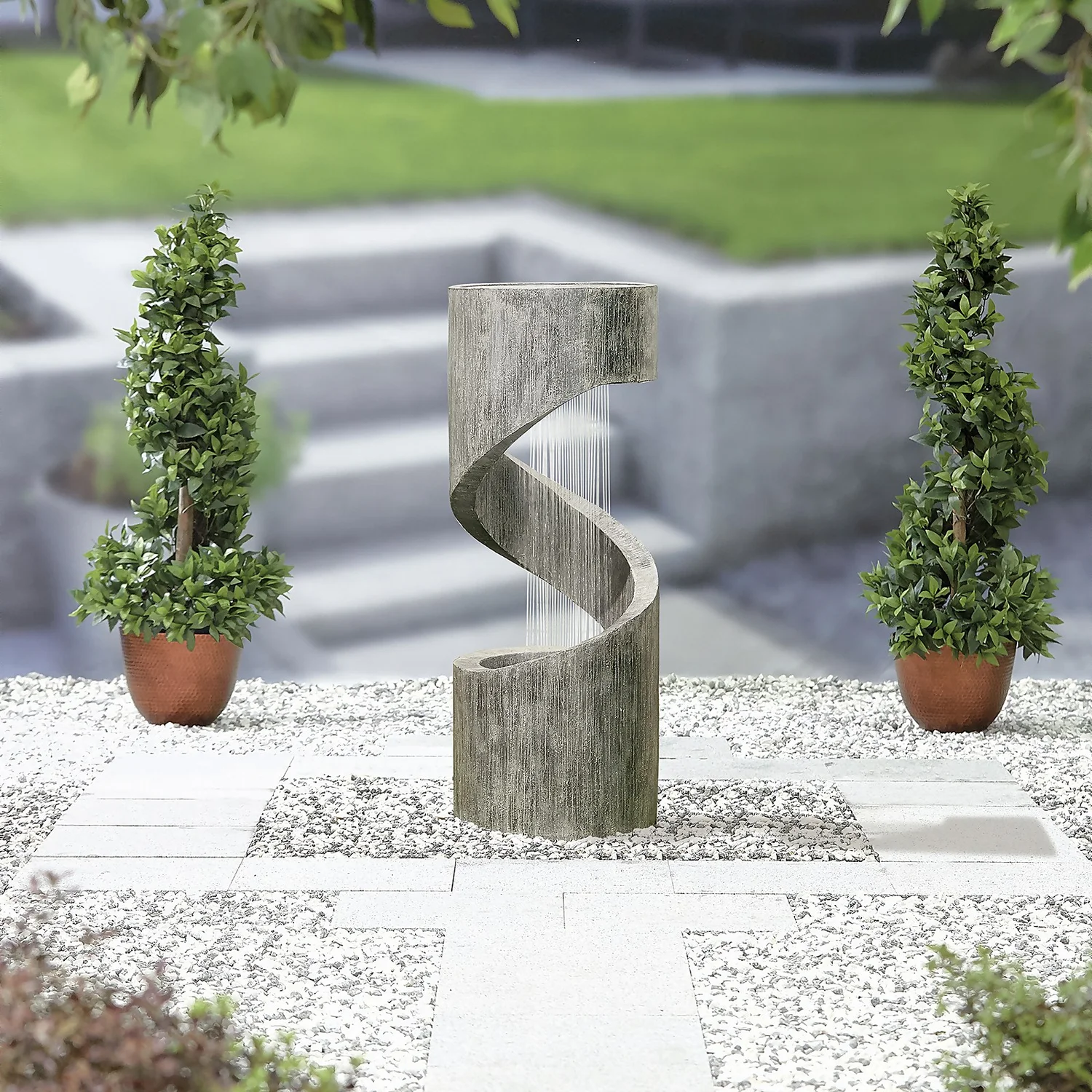 Stylish Fountain Spiral Showers Water Feature With LEDs 4 Stylish Fountain Spiral Showers Water Feature With LEDs - Image 2