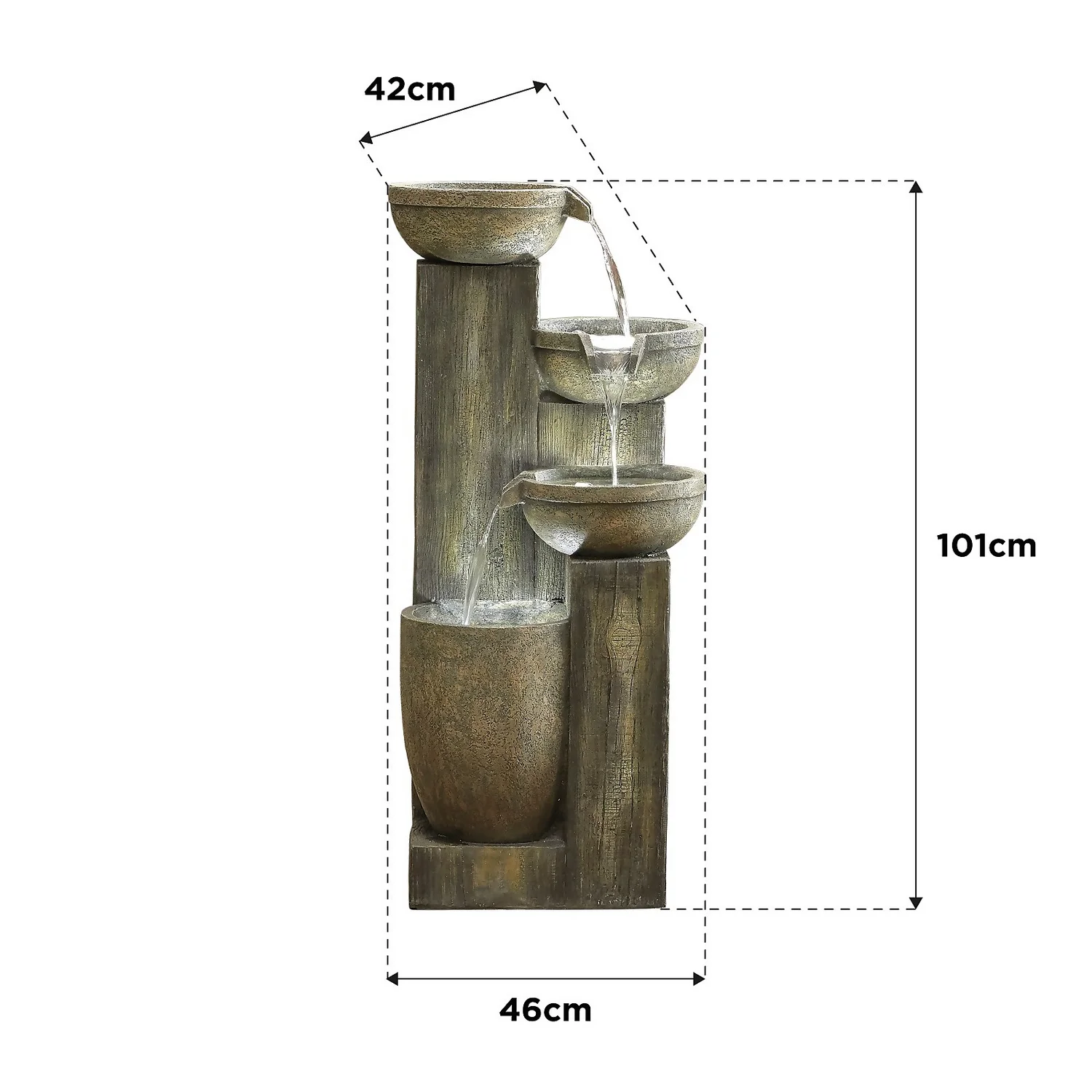 Stylish Fountain Ash Columns Water Feature With LEDs 8 Stylish Fountain Ash Columns Water Feature With LEDs - Image 6